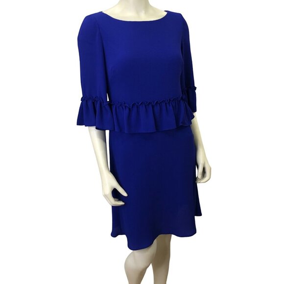 LAUREN RALPH LAUREN ELBOW RUFFLE PURPLE DRESS SZ‎ 6 NWT - Picture 1 of 9